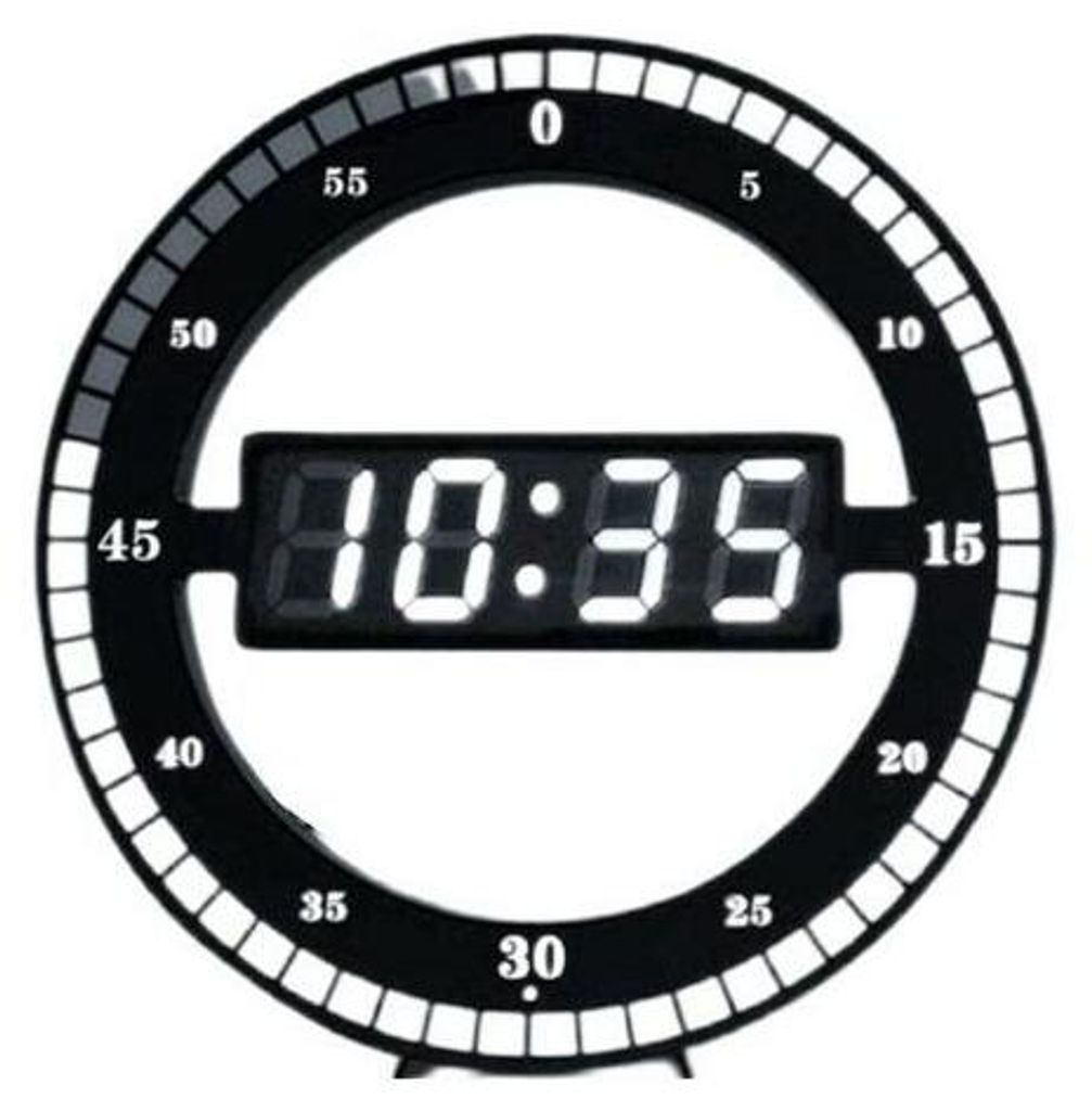 Leise digitale LED-Tischuhr šC Schwarze elektronische Wanduhr šC Runde Tischuhr šC Fš¹rs Schlafzimmer