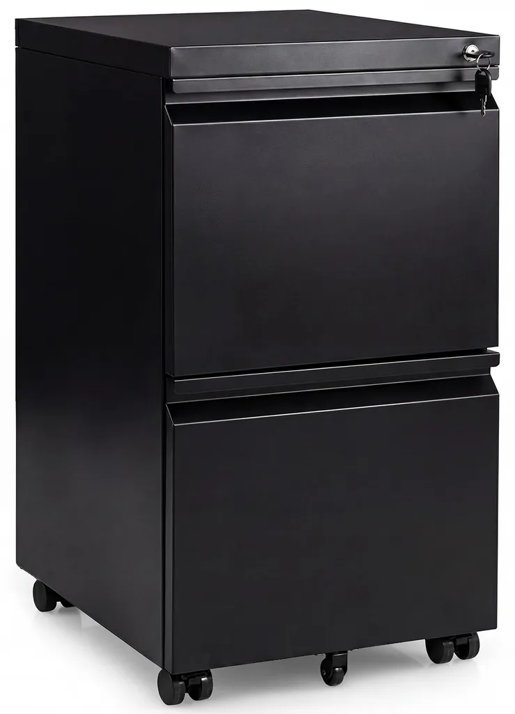 Armoire à dossiers mobile en métal noir meuble de rangement de bureau