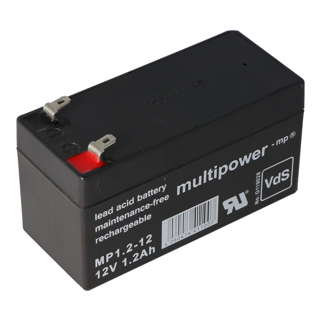 Multipower MP1.2-12 olověná baterie s 4,8mm Faston Obrázek produktu 