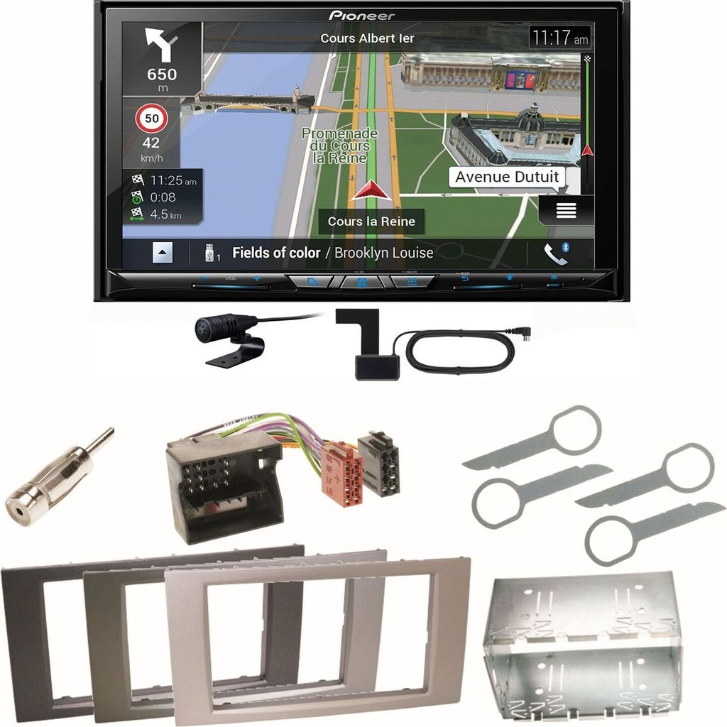 Pioneer AVIC-Z830DAB Bluetooth USB Einbauset für Ford Focus C-Max Fiesta Transit