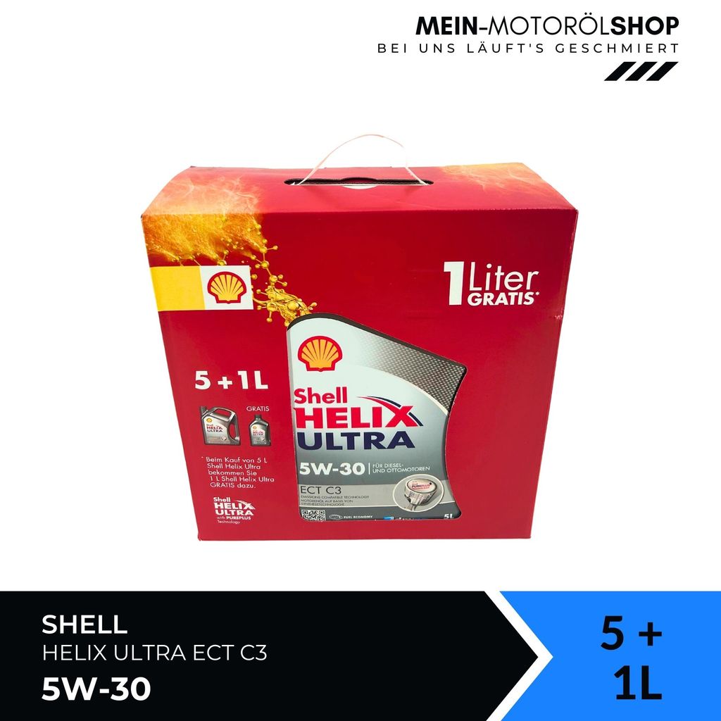 Shell Helix Ultra ECT C3 5W-30 5 Liter + 1 Liter GRATIS Produktbild 