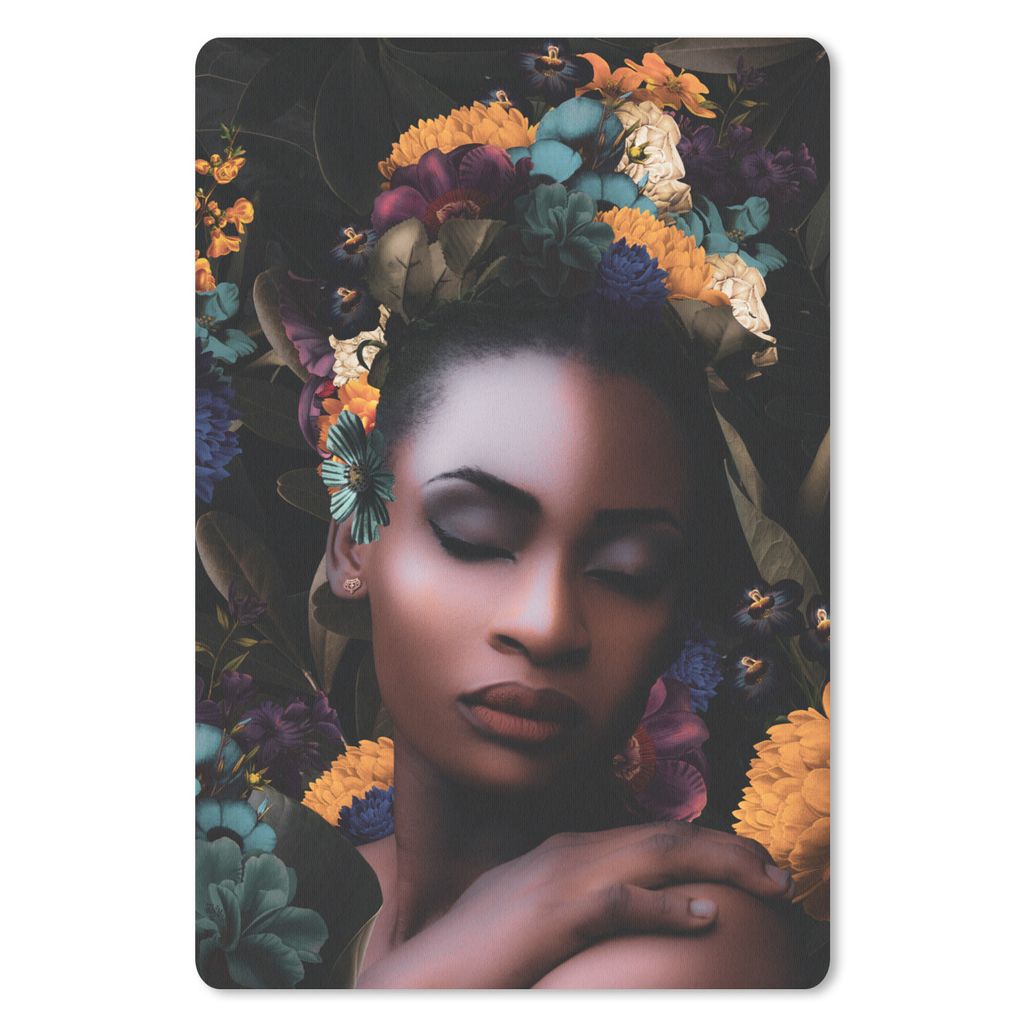 MuchoWow Mauspad Mousepad Frauen - Blumen - Farbe 18x27 cm - Mousepads - Maus Mat - Pad - Mausunterlage