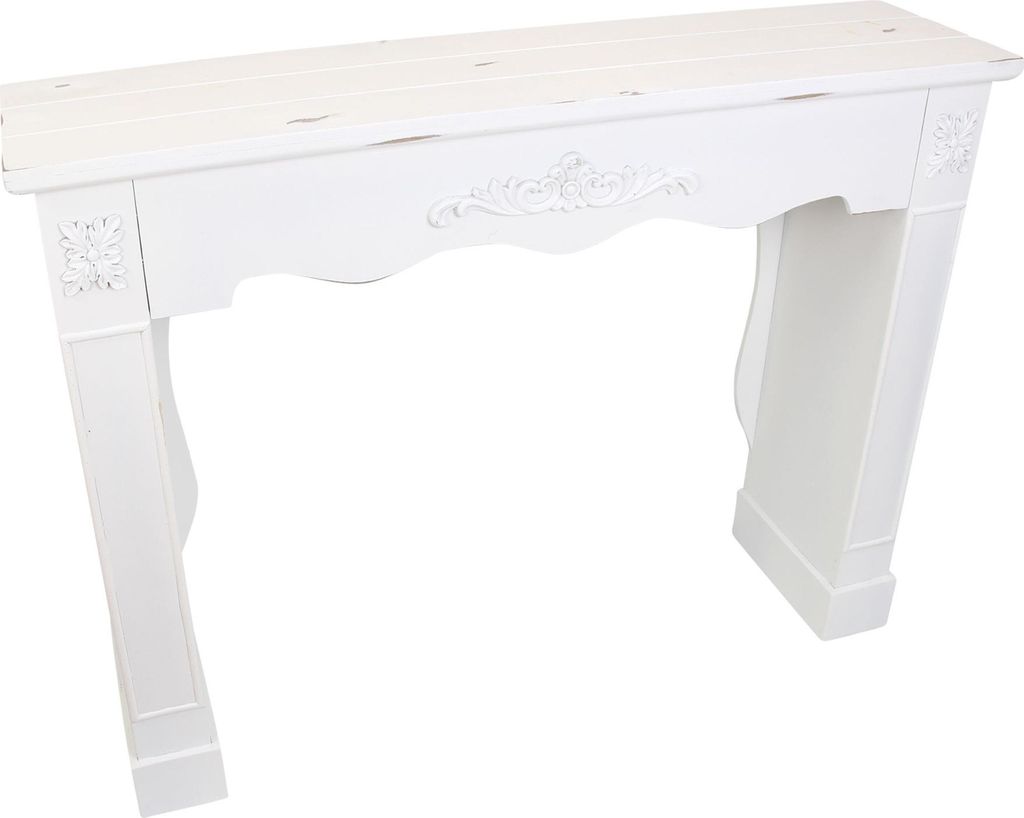 Kaminkonsole Shabby Sims Kaminumrandung Kaminverkleidung Deko Kamin weiß Konsole