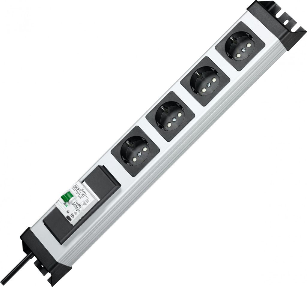 Kopp Multiprise sans interrupteur 4x Gris, noir contact de Image du produit 