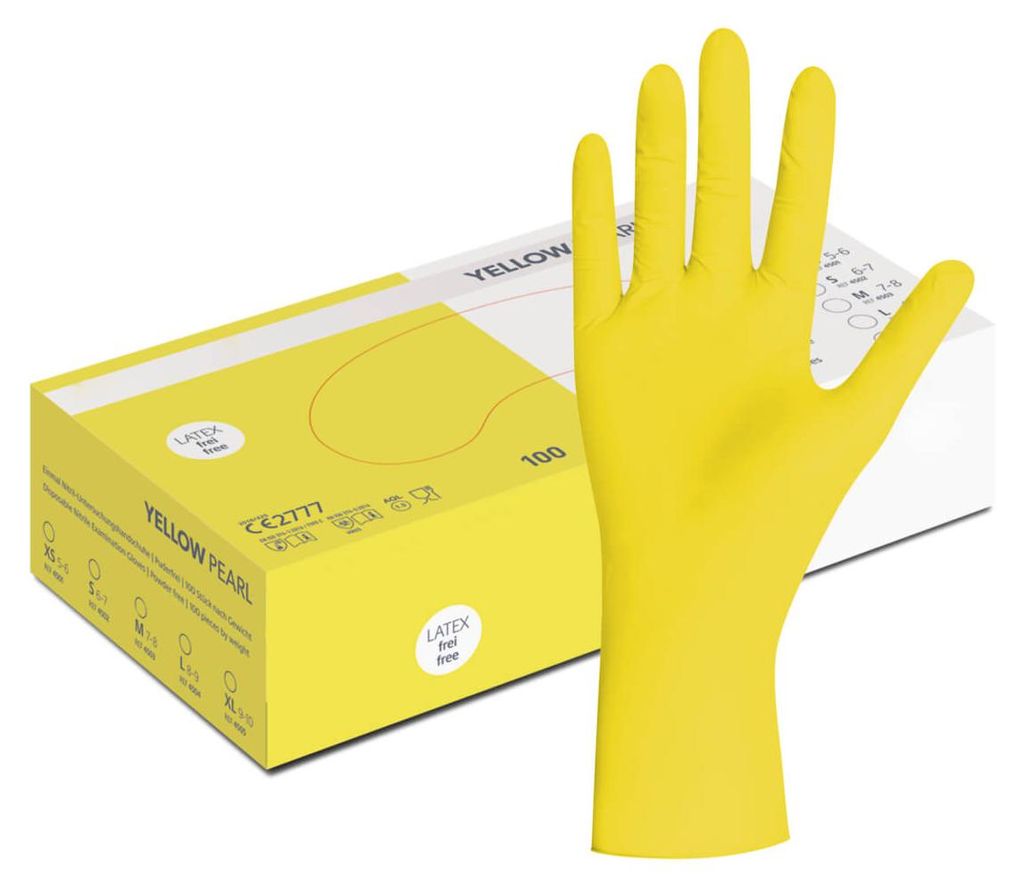 Nitrilhandschuhe Gelb Gr. S | 100 Stück | Latexfreie Produktbild 