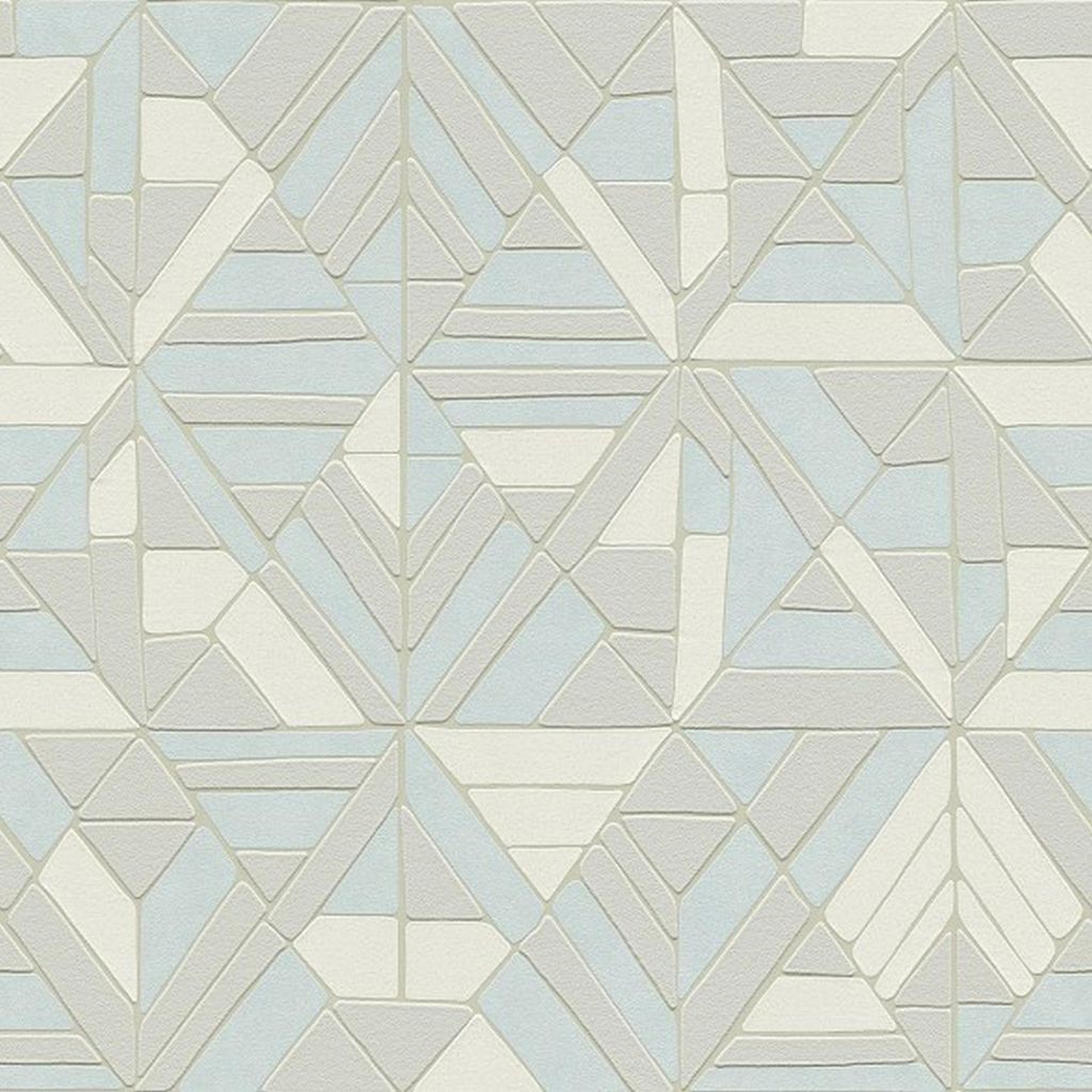 A.S. Création geometrische Tapete Pop Style Vliestapete mit Glitzereffekt blau silber grau 10,05 m x 0,53 m