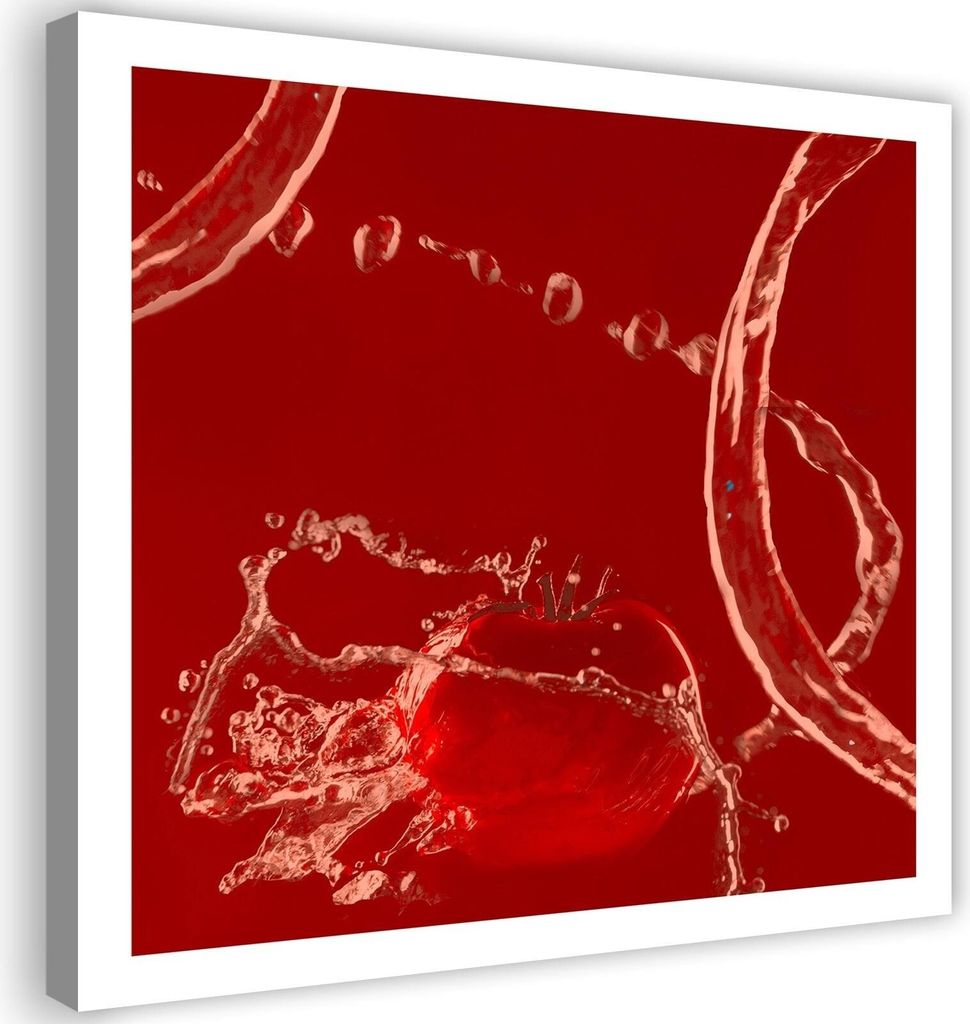 Leinwandbild tomate im wasser 50x50 cm Feeby rot wandbild bereit zum aufhängen