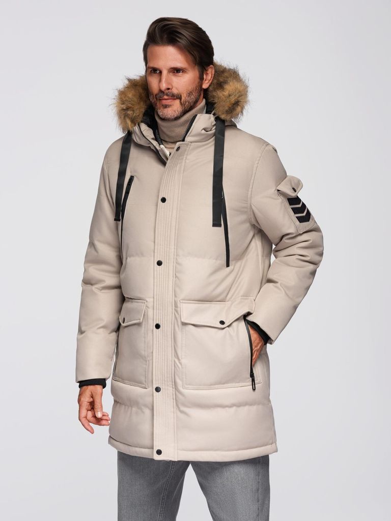 Ombre Clothing Parka für Männer Uster beige L