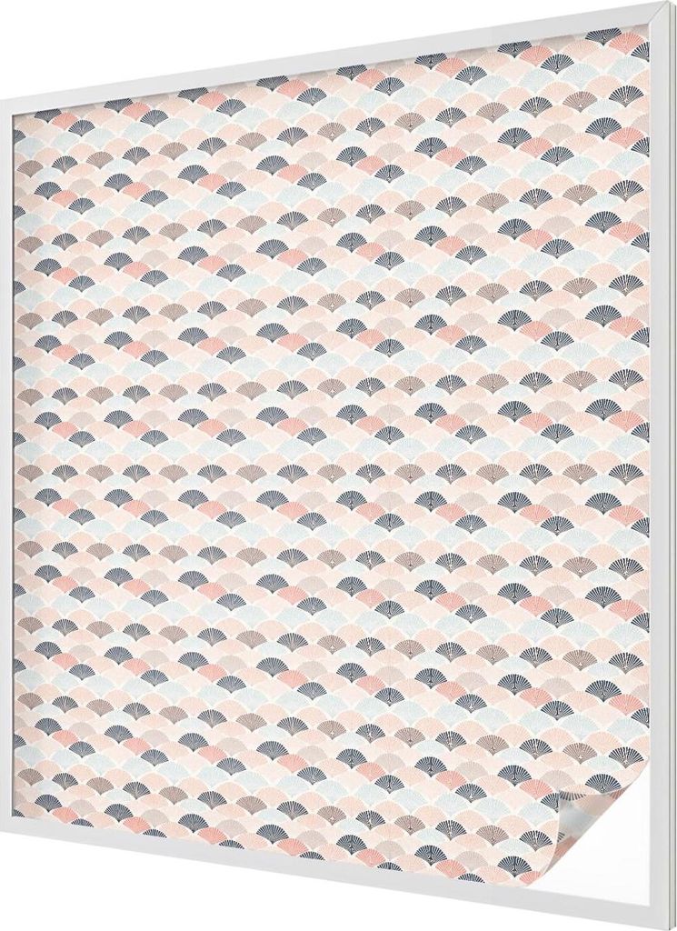 Buntglas Fensterfolie – 116x100 cm – Stained-Glass Design – blickdichte dekorative Sichtschutzfolie – selbstklebend, UV-Schutz – Fächerm...