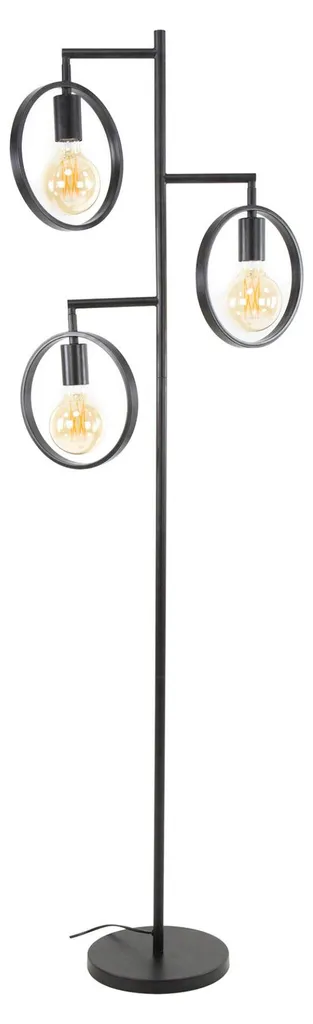 FURNLUX Ring Lampadaire anthracite 155 cm - Structure métal noir mat