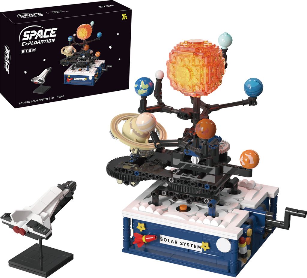 Drehbares Sonnensystem Bauspielzeug, 775 Stück Weltraumforschung Bauklötze Set für Kinder 8+ Jahre alt Spielzeug