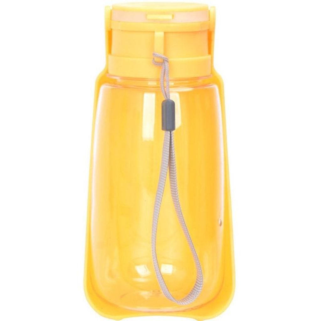 Tragbare Hundetrinkflasche für unterwegs (500ml) – Auslaufsichere Reisewasserflasche für Hunde – Gelb