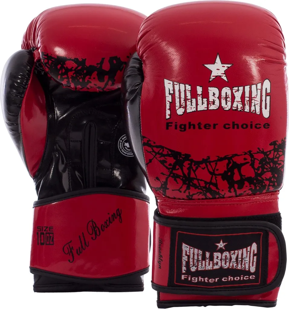 Gants de boxe Fullboxing Brooklyn Rouge 10 Oz - Équipement de combat