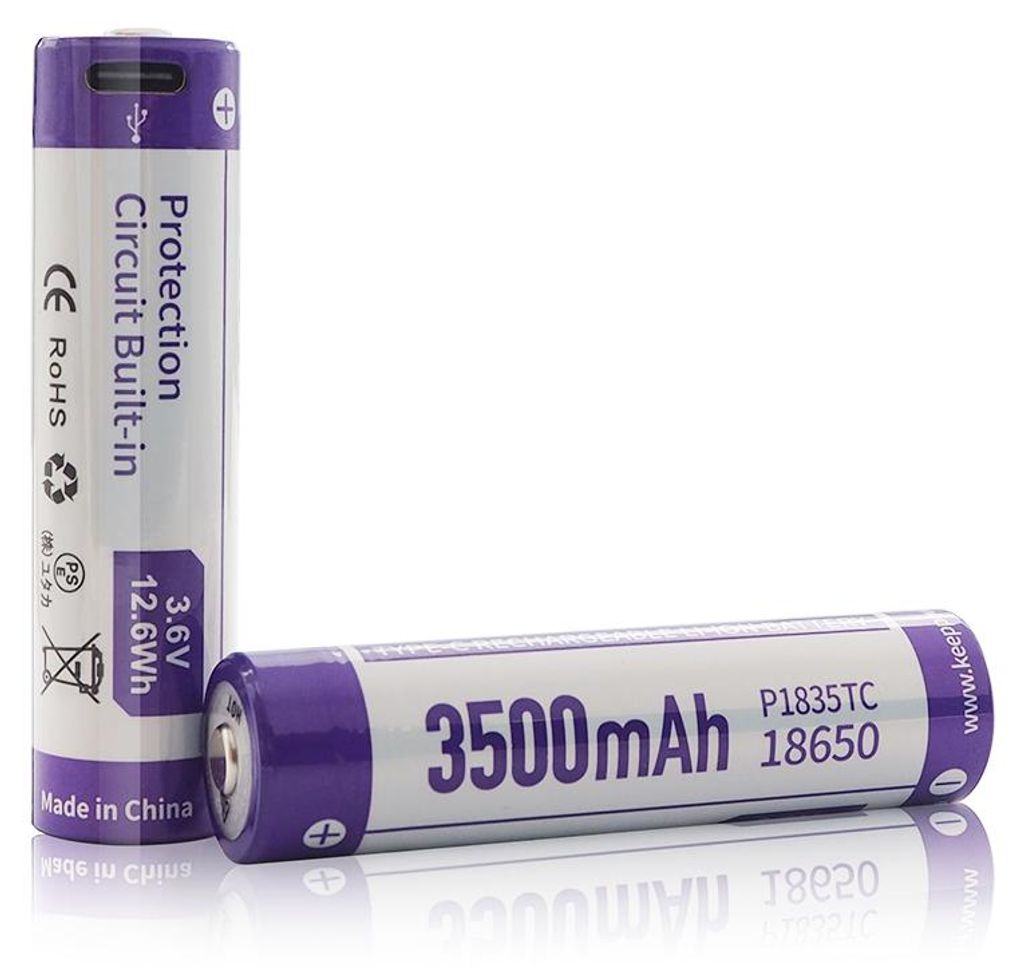 Keeppower 18650 - 3500mAh, Li-Ionen 3,7V - 3,6V - PCB Produktbild 