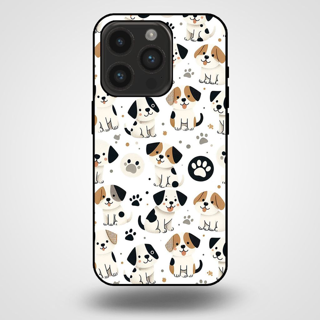 Smartphonica Handytasche für iPhone 14 Pro mit Hundedruck - TPU Rückendeckung Fall Hunde Design
