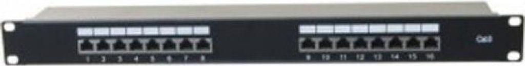Patchfeld, Cat 6, 16 Port, STP, 1 HE, 48,30cm (19"), schwarz Cat 6 Patchfeld mit 16 Ports (257309)