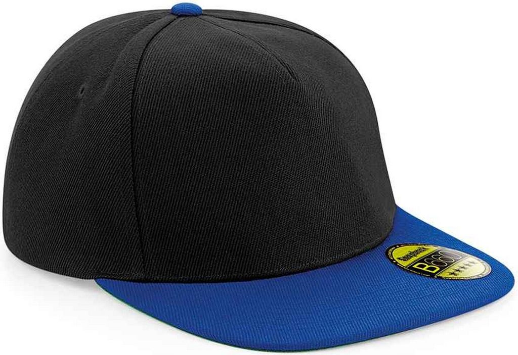 Beechfield - "Original" Snapback Mütze Flacher Schirm PC5497 (Einheitsgröße) (Schwarz/Kräftiges Königsblau)