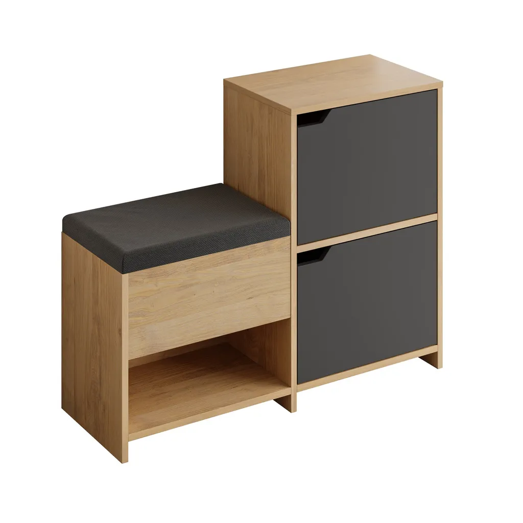 Meuble à chaussures avec assise Haven Skye Decor Anthracite 101cm - 5