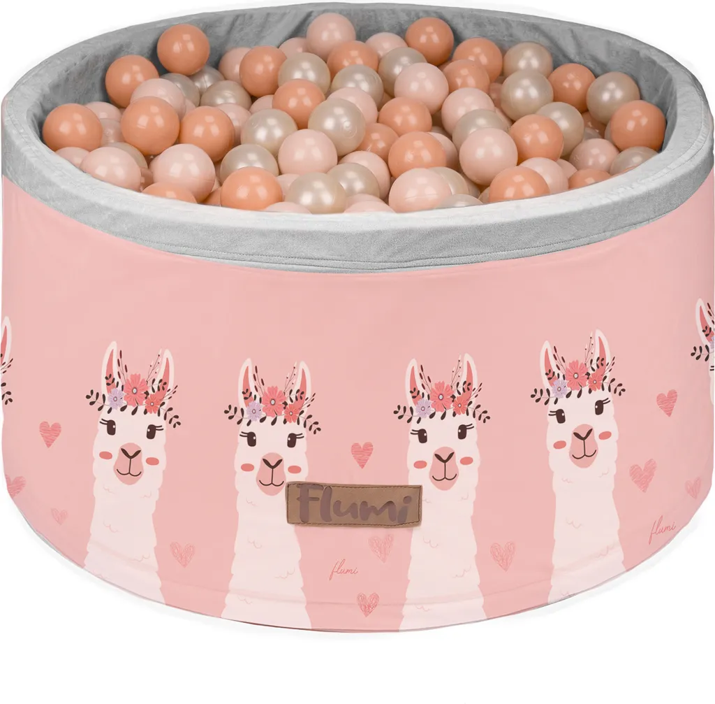 Piscine de Mousse 90x40cm Flumi Lamas + 200 Balles Pêche - Confortable