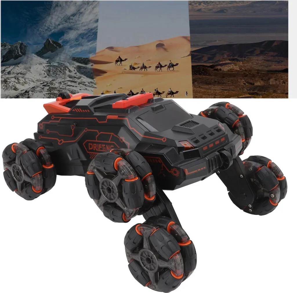Voiture RC Stunt Orange 6 roues motrices avec bras pivotant 360 2.4G