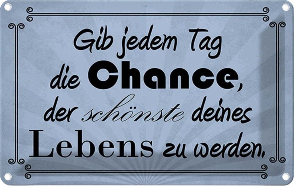 vianmo Blechschild 12x18 cm gib jeden Tag die Chance Dekoration Spruch Zitat