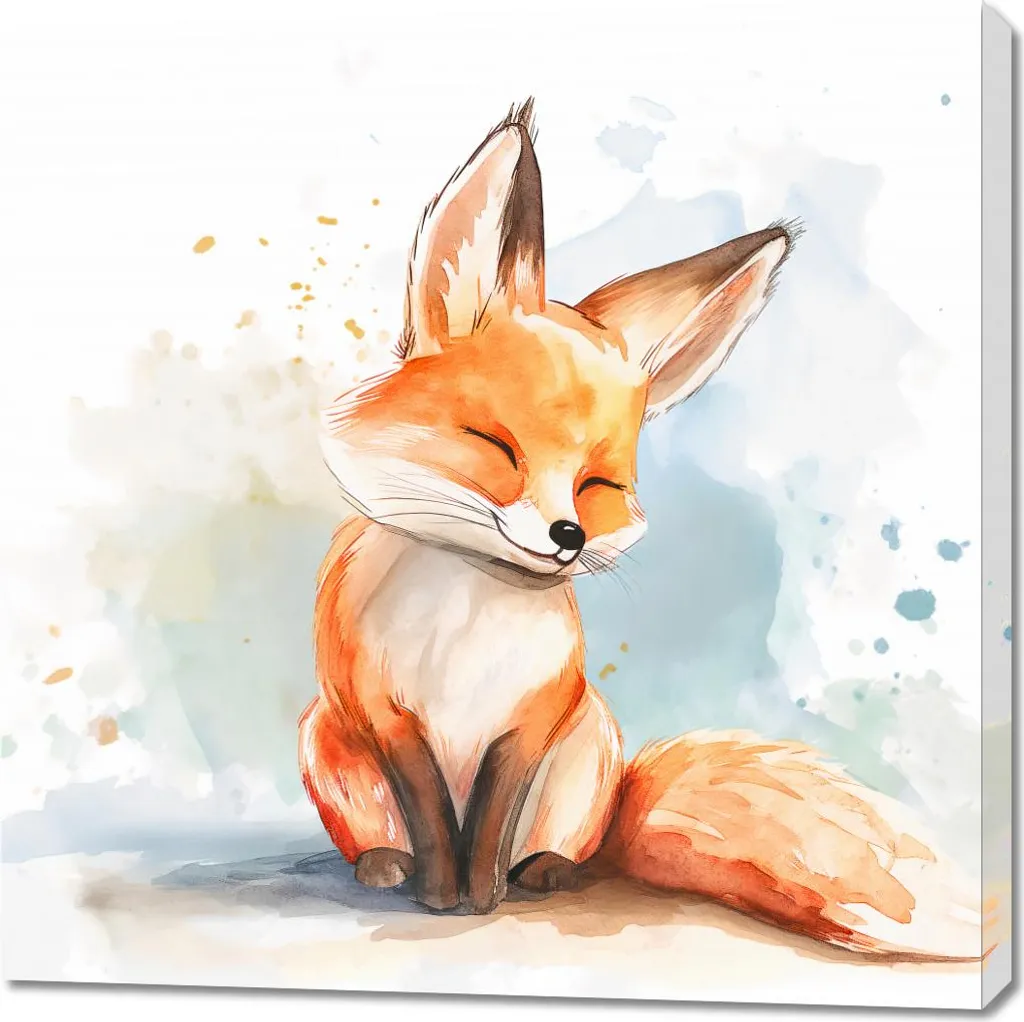 Image 90 x 90 cm Renard satisfait - Tableau Déco Carré Grand Format