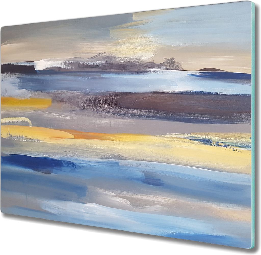 Coloray Schneidebrett Herdabdeckplatte 60x52 cm Kochplattenabdeckung Hackbrett Küchenbrett - Wolken Wasser verwischt