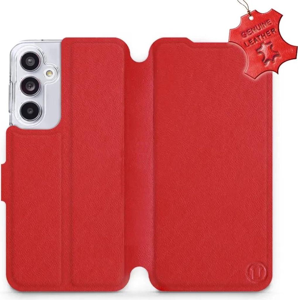 Echtleder Handyhülle für Galaxy A55 5G, Mobiwear Leather, Rot