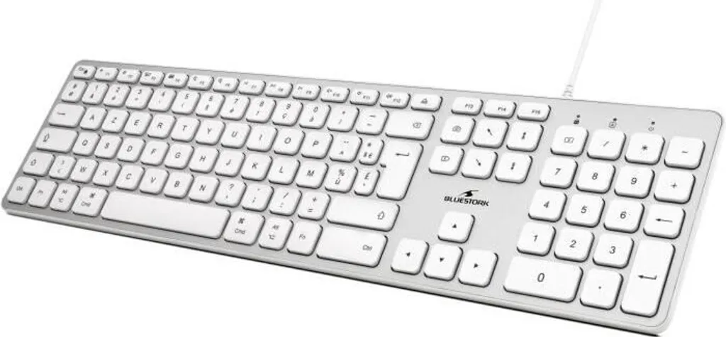 Clavier Bluestork AZERTY Blanc Idéal pour Télétravail et Bureautique