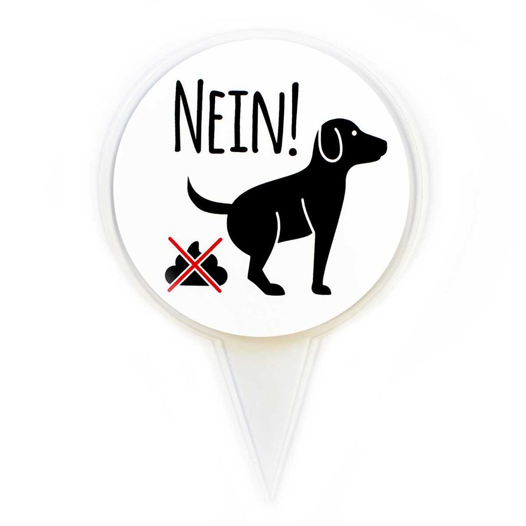 Steckschild NEIN! I hin_280 I Größe 16 x 24 cm I Hunde koten verboten, keine Hundetoilette I zum Stecken für Rasen Wiese Erde I wetterfest