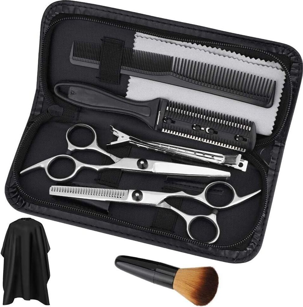 Friseurschere Set, 6,7 Zoll Haarschneideschere, Haarschere Effilierschere Set profi Hair Cutting Scissors für Damen Herren Kinder Haustiere, Frise...
