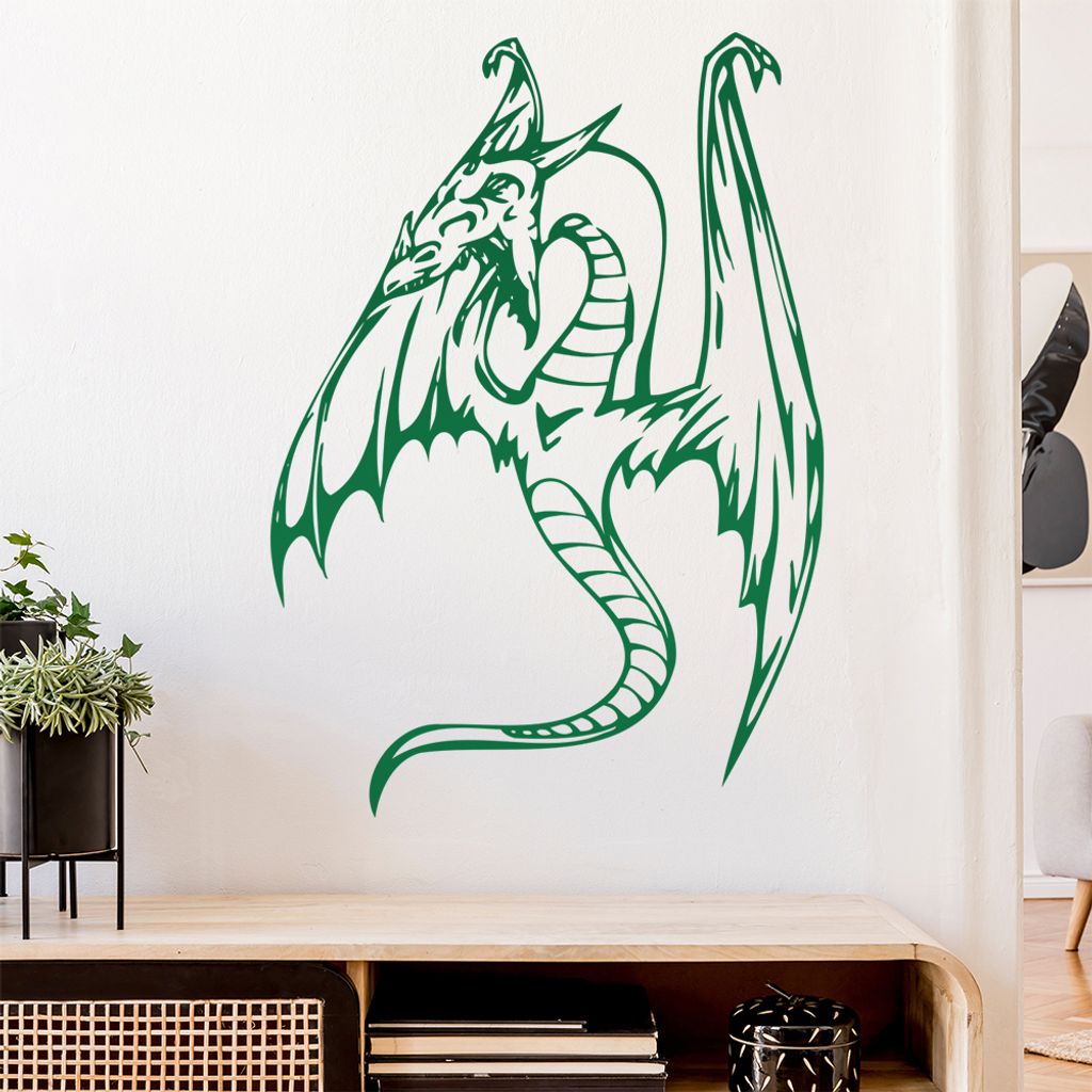 Flugdrache Wandtattoo in 6 Größen - Wandaufkleber Wall Sticker - Dekoration, Küche, Wohnzimmer, Schlafzimmer, Badezimmer
