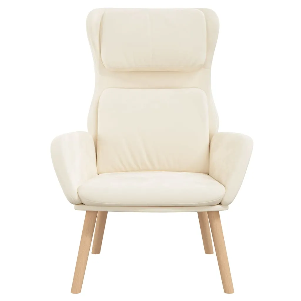 vidaXL Poltrona Relax Velluto Bianco Crema - Seduta Comfort Living - 10