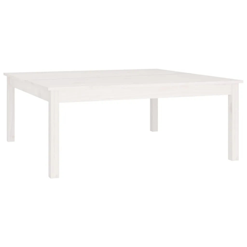 Tavolino bianco 100x100x40 cm in legno di pino massiccio