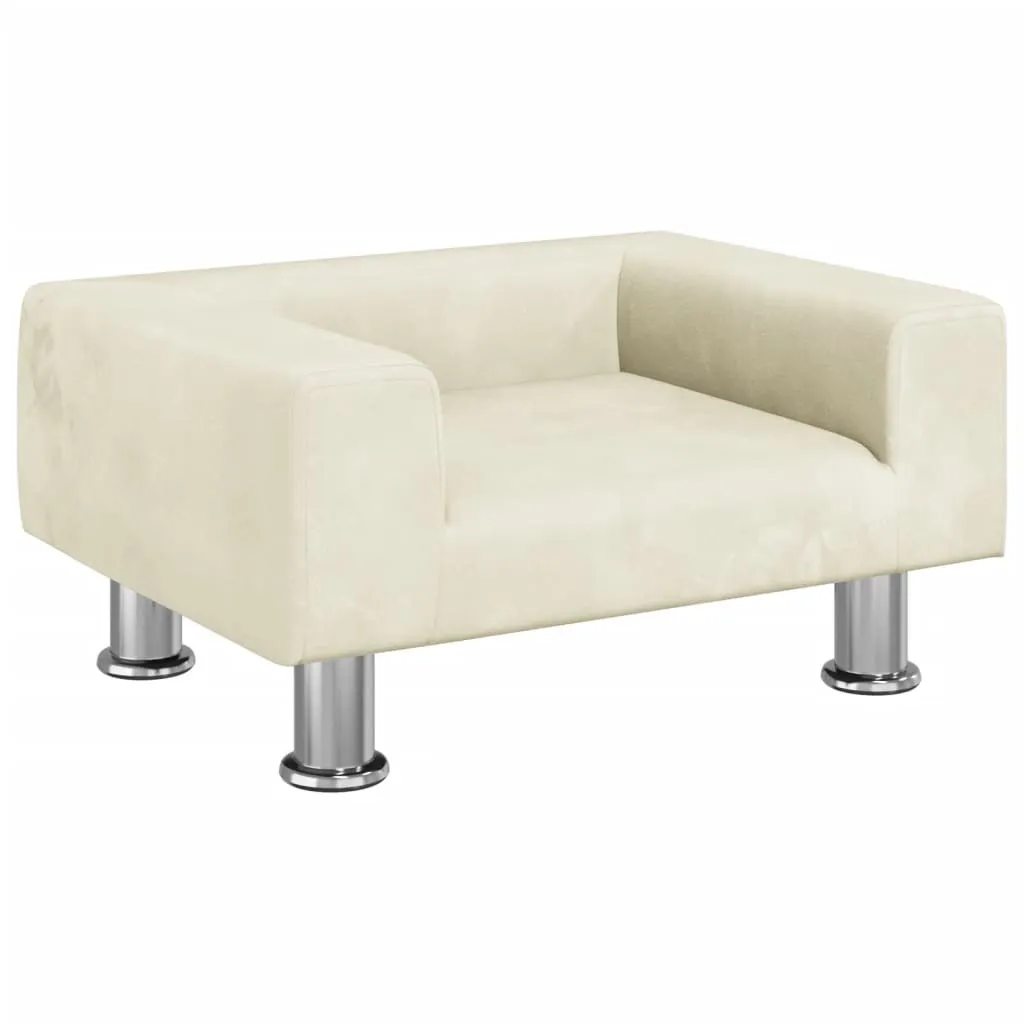 SYFAX Divano Bambini Crema Velluto 50x40x26,5 cm | Comfort Premium