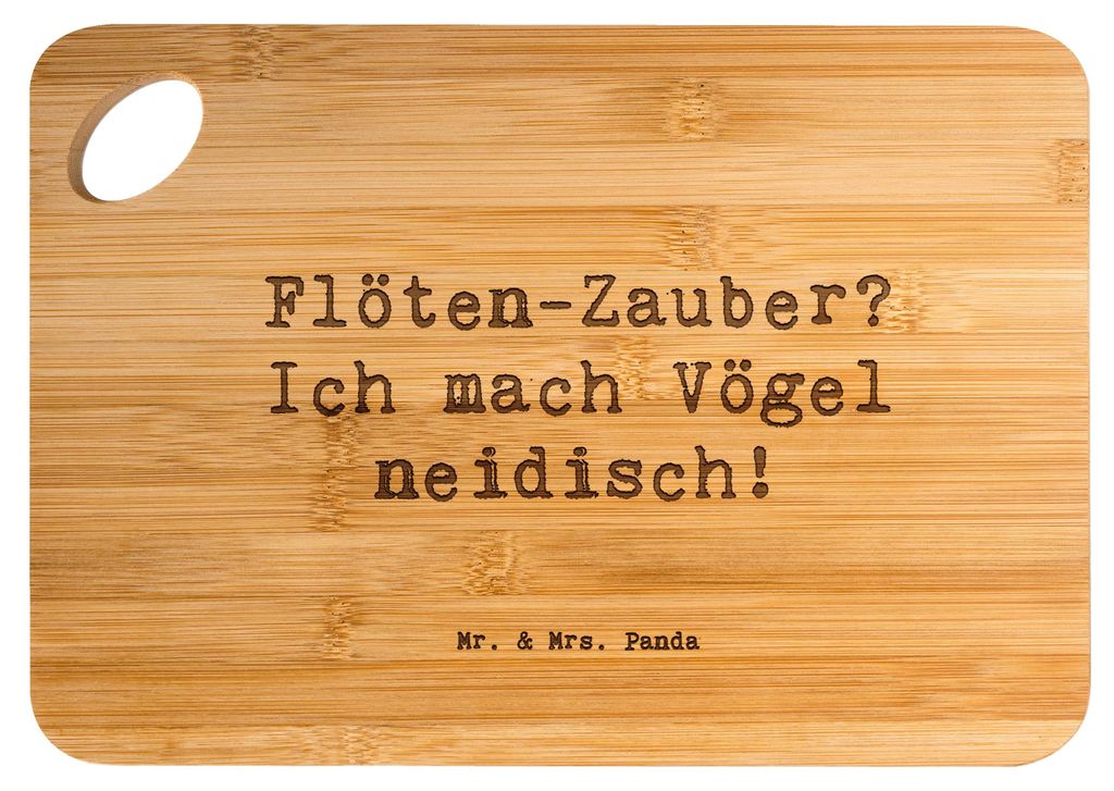 Mr. & Mrs. Panda Schneidebrett Spruch Flöte Zauber - Transparent - Geschenk, Windinstrument, schneidunterlage, Brett, Musikinstrument, Lernen, Fr...