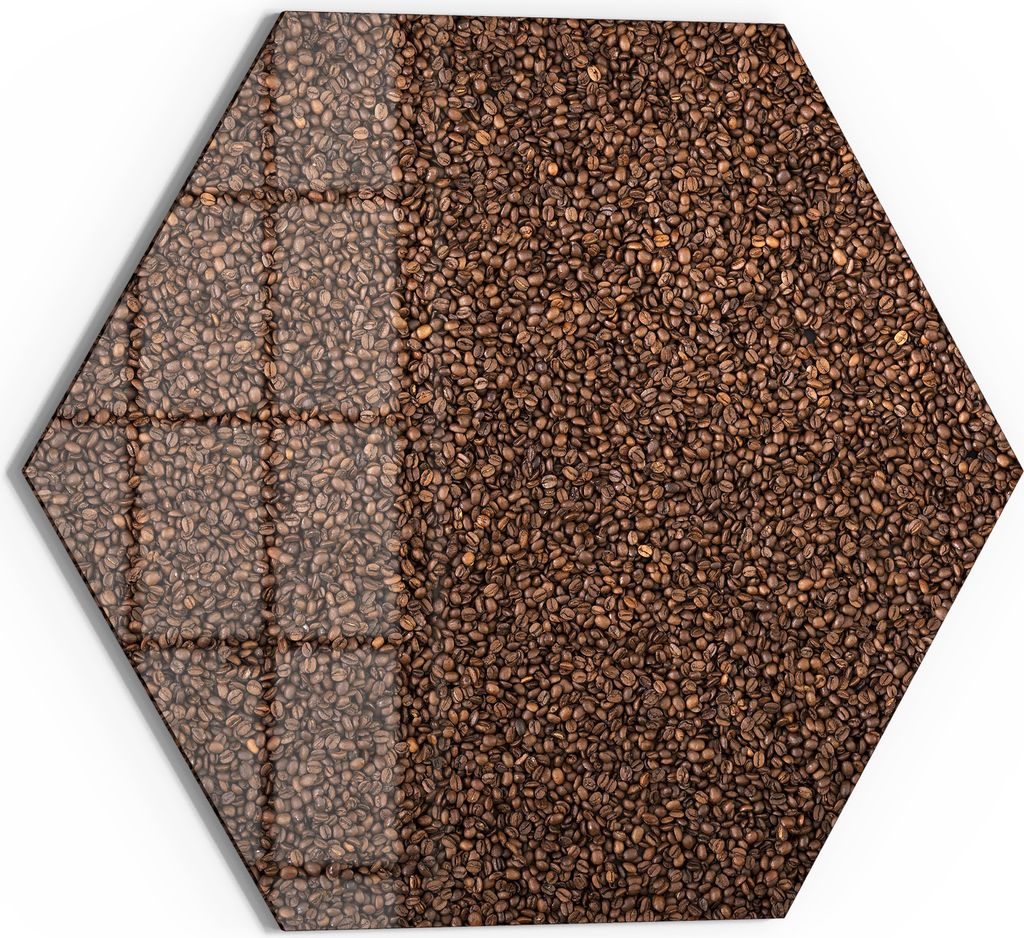 DEQORI Glasbild Echtglas 40x35 cm 'Kaffeebohnenmeer' Wandbild Bild modern Deko