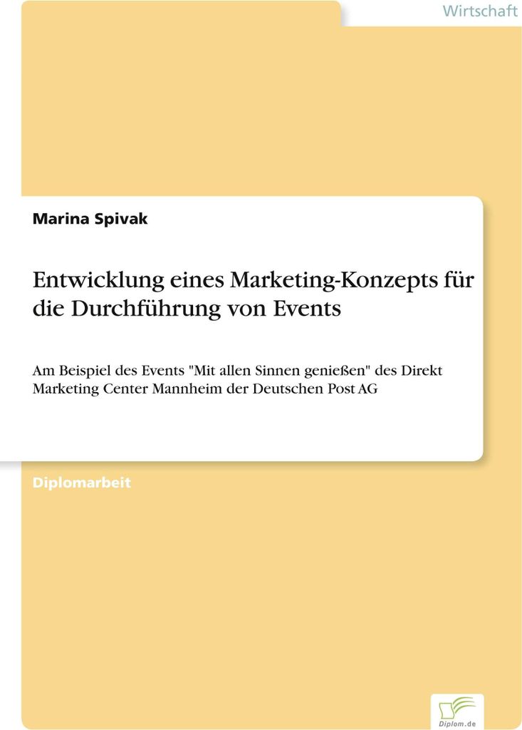 Entwicklung eines Marketing-Konzepts für die Durchführung von Events