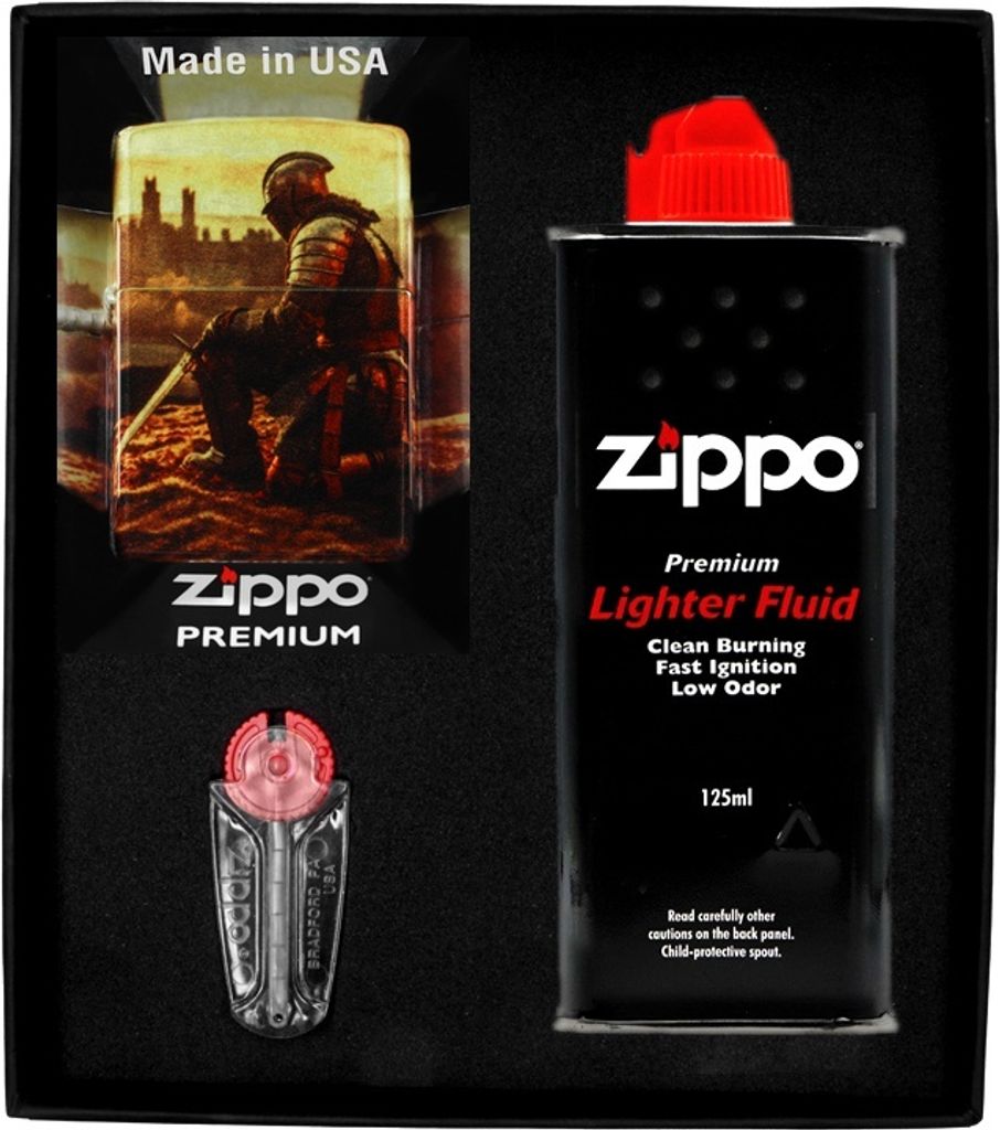 ZIPPO Feuerzeug-Set KINGHT DESIGN Geschenk No1