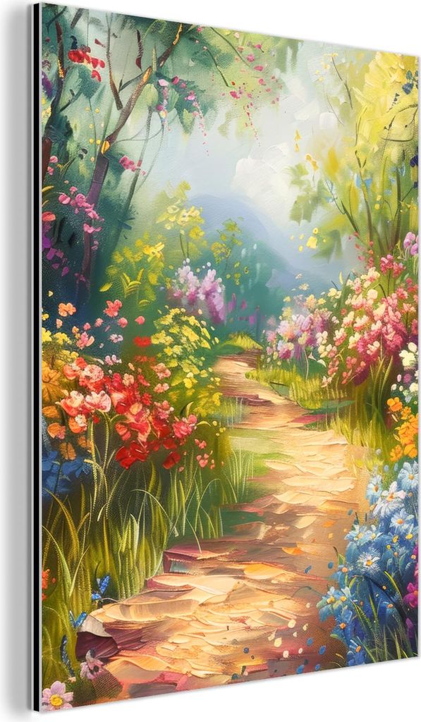 MuchoWow Wanddekoration Metall Metallbild Wandkunst 60x80 cm Natur - Landschaft - Blumen - Farbenfroh MuchoWow Aluminium Gemälde - Wanddekoration ...