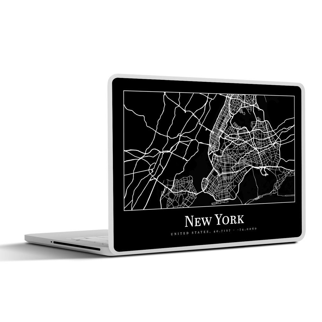 MuchoWow Laptop Aufkleber Sticker Cover Karte - New York - Stadtplan - Karte 32.5x23.5 cm - Sticker für Laptop - Selbstklebend