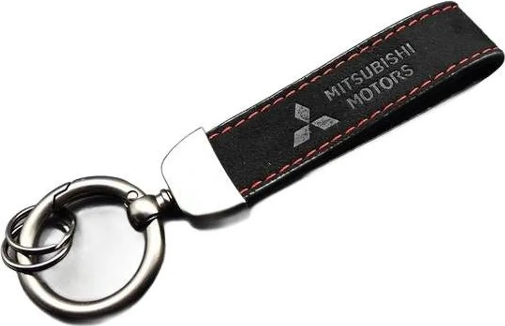 Regalo Uomo Portachiavi Mitsubishi in Pelle e Acciaio - Elegante & Sportivo