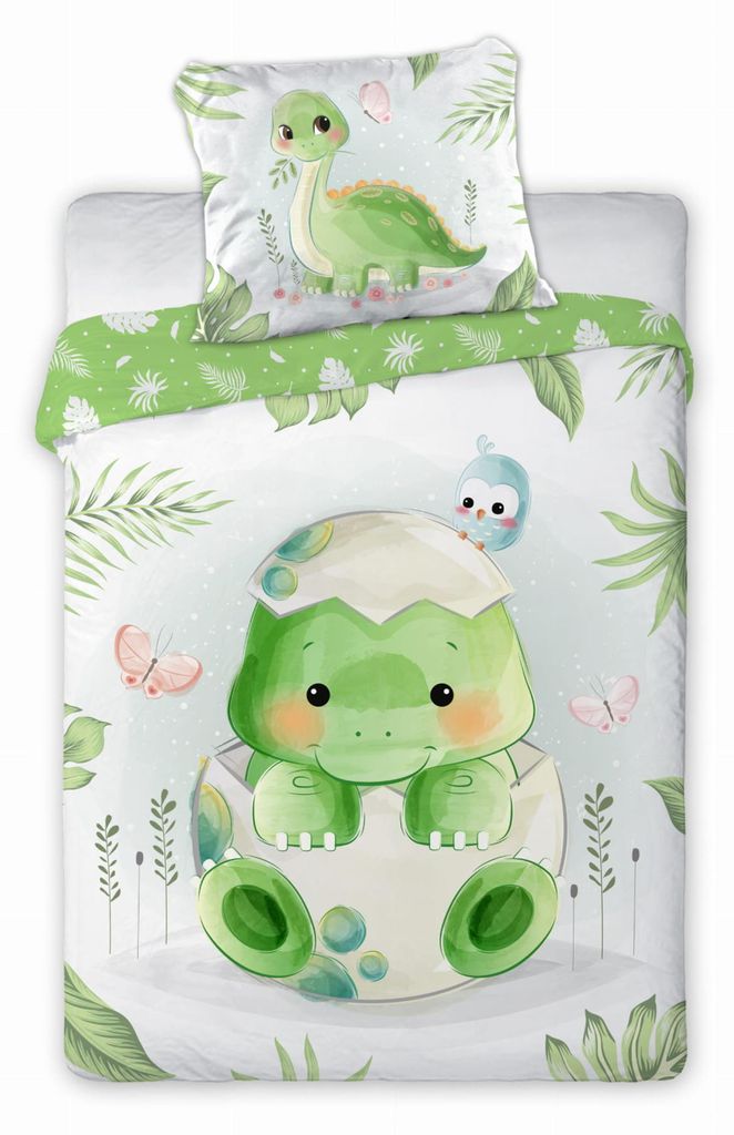 Babybettwäscheset 100x135 Dinosaurier Kuscheltiere Produktbild 
