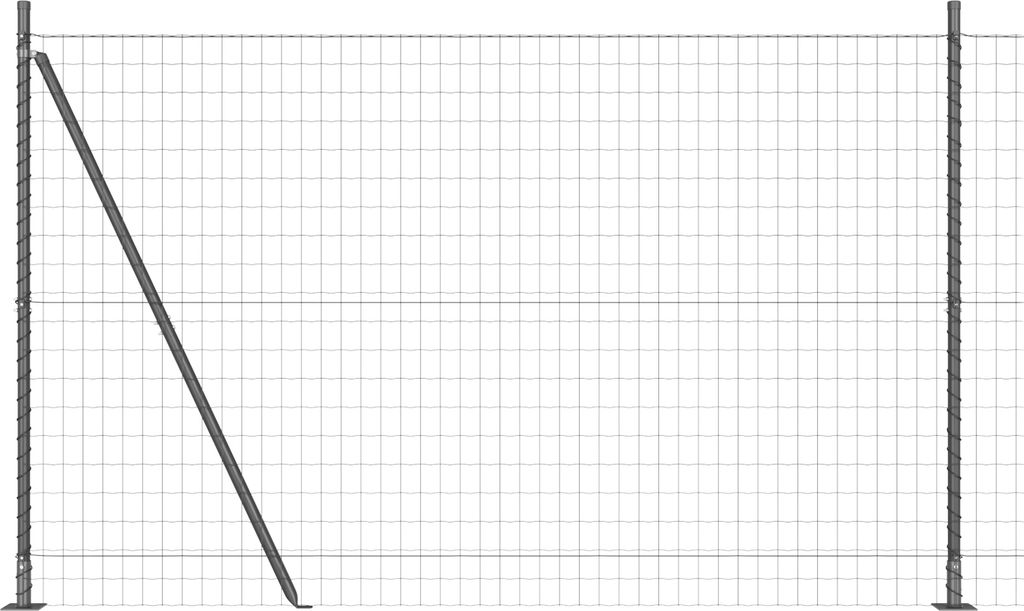 Best Möbel Euro Zaun mit 7 Flanschpfosten 1,4x10 m verzinkter Stahl - Metallzäune CL34322