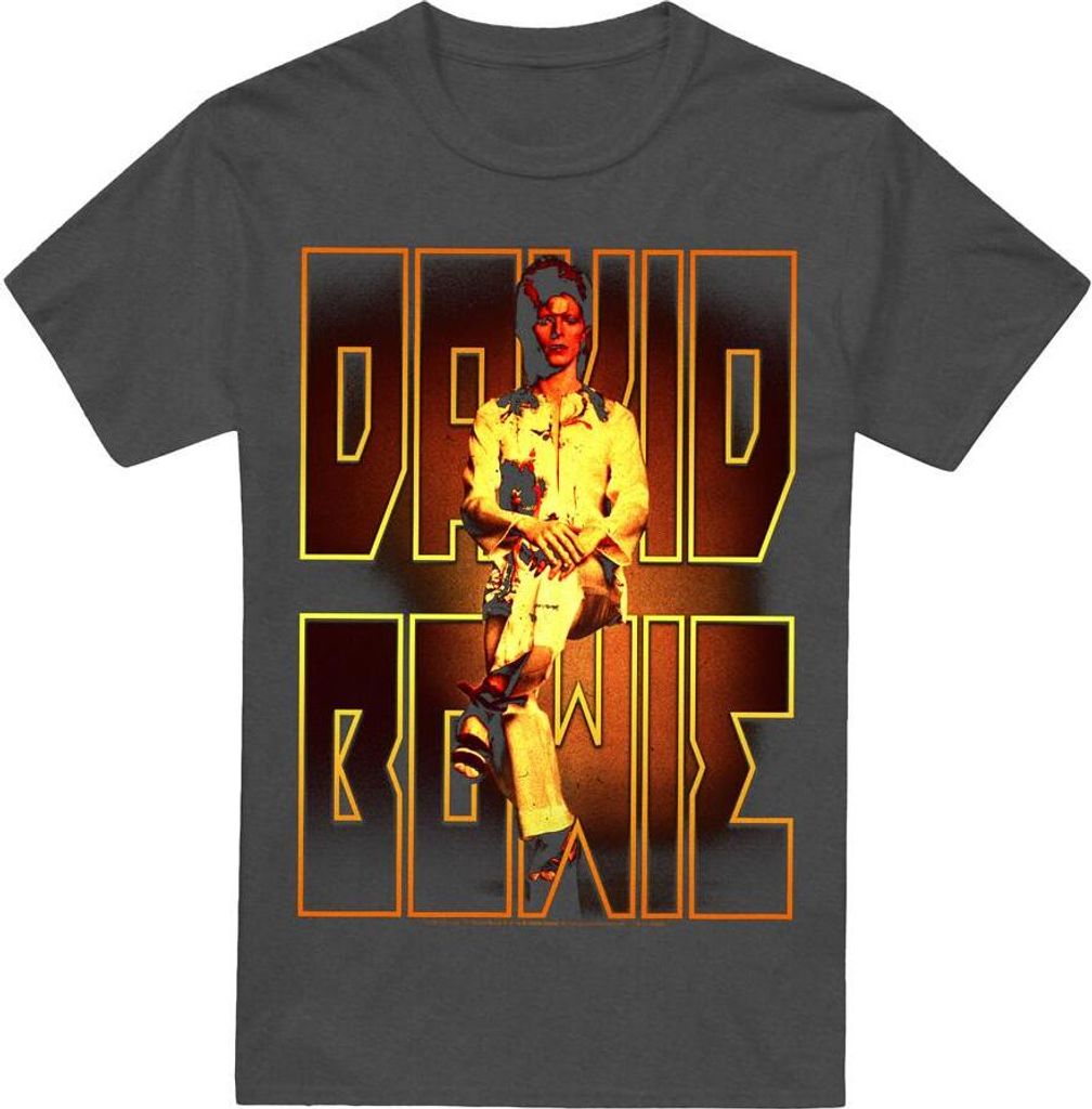 David Bowie - "Perched" T-Shirt für Herren/Damen Uni TV17452 (XL) (Holzkohle)