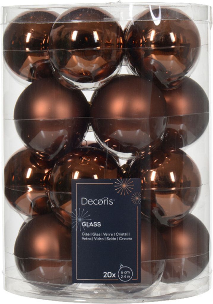 Weihnachtskugeln Glas 6cm x 20 Stück - Espressobraun Produktbild 