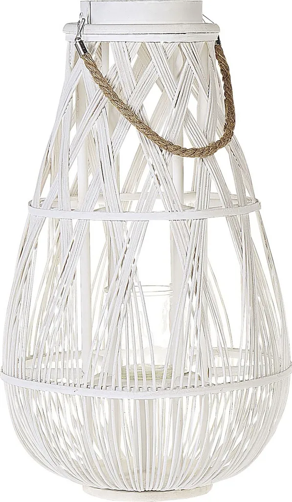 Lanterne blanche moderne 56 cm avec structure incurvée originale