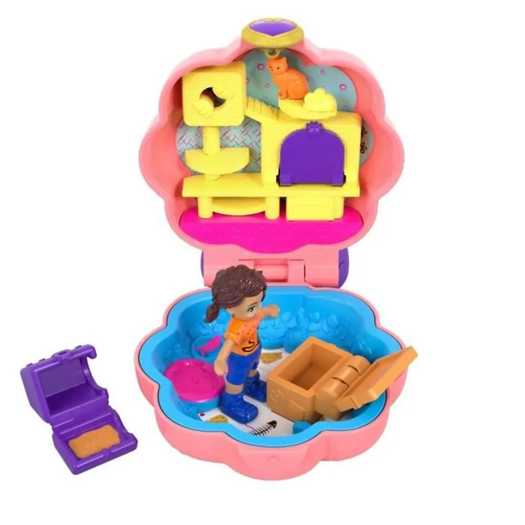 Jouet de Voyage Polly Pocket Shani la Gardienne de Chat pour Enfant