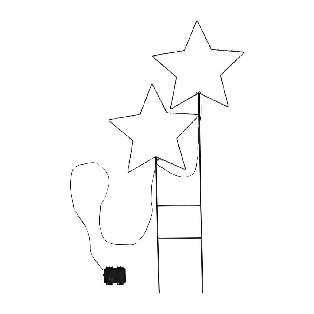 LED Garten Stecker Sterne - 98 x 50 cm - Leuchtsterne zum Stecken mit 50 LED