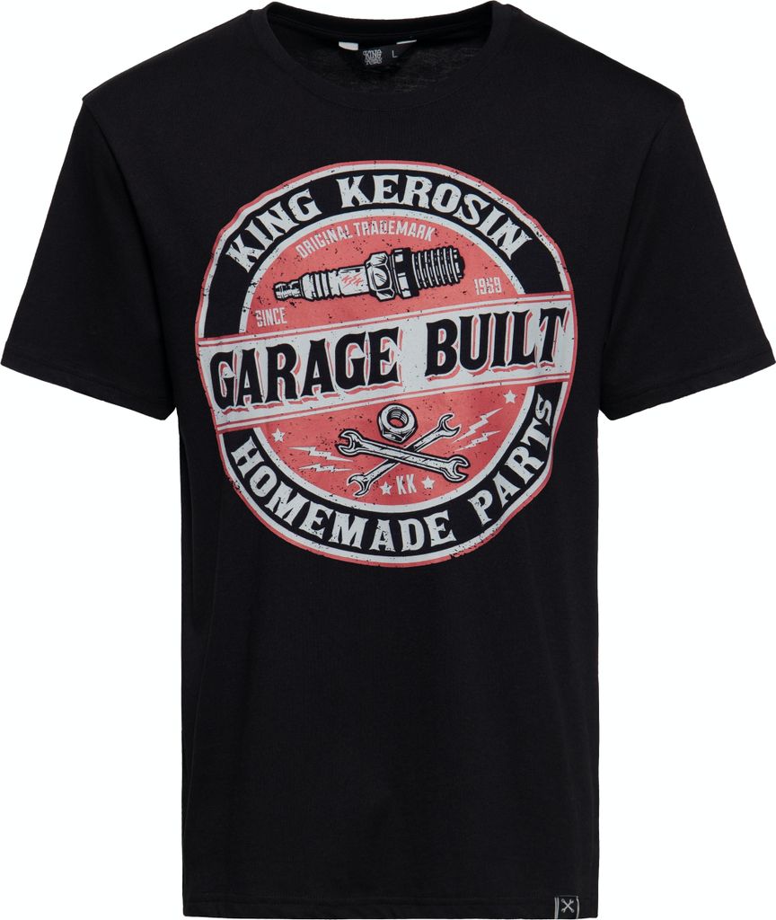 KING KEROSIN Shirt Mit Frontprint Garage Built Black M